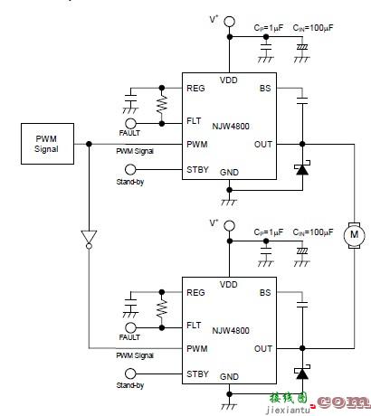 NJW4800 pwm电机控制电路图  第1张