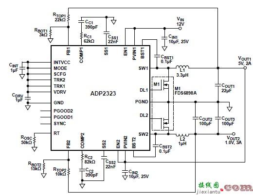 使用 ADP2323 的 5 V DC 降压转换器  第1张