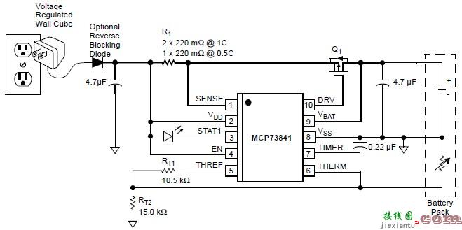 MCP73841 锂离子锂聚合物电池充电器  第1张