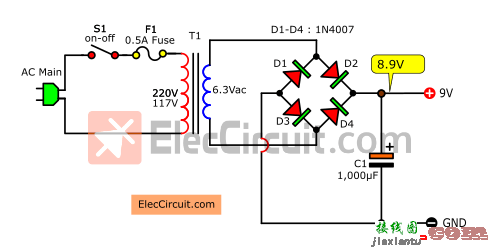 最简单的9V供电电路  第1张