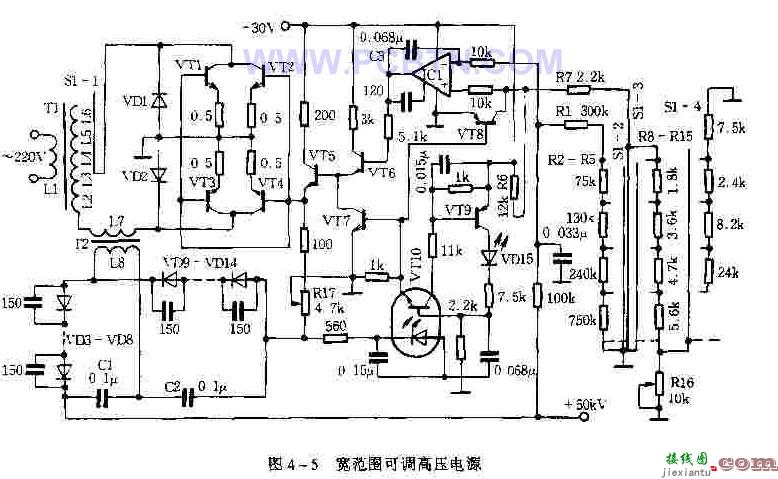 宽范围可调高压电源  第1张