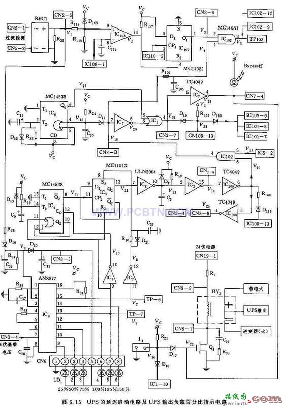 UPS的延迟启动电路及UPS输出负载百分比指示电路  第1张