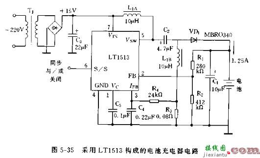 采用LT1513构成的电池充电器电路图  第1张