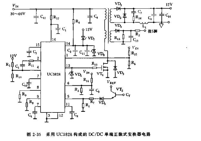 基于UC3828设计单端正激式变换器电路  第1张