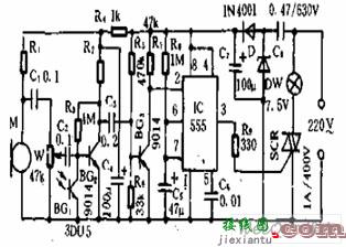 节电、防盗自动照明灯电路  第1张