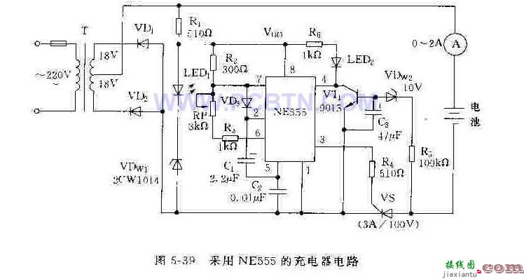 采用NE555构成的电池充电器电路  第1张