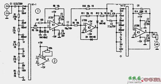 交流毫伏表的设计电路  第1张