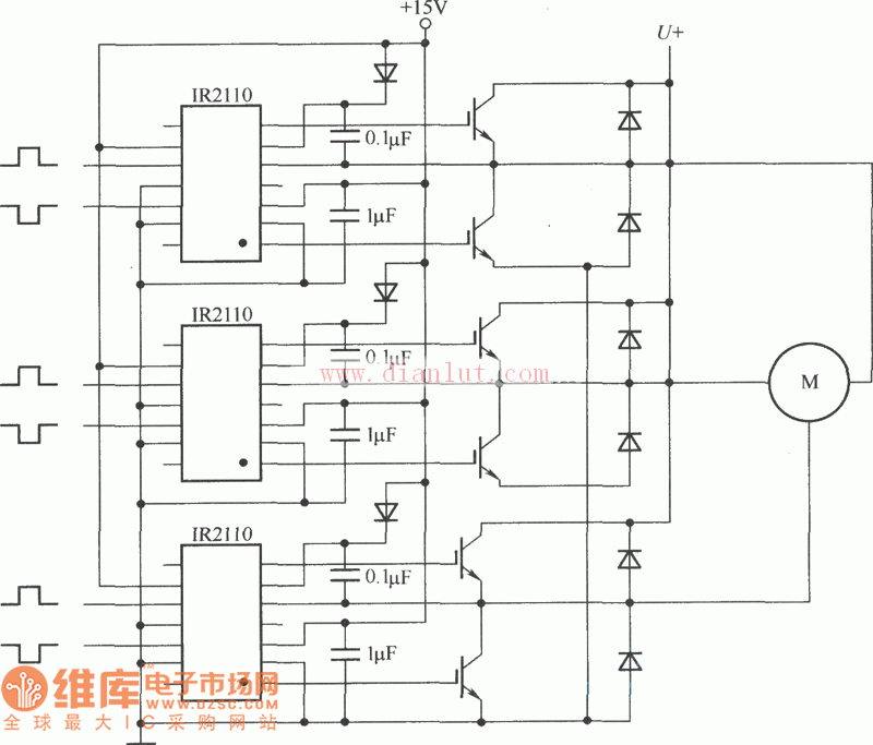 基于IR2110的三相桥式电机驱动电路  第1张