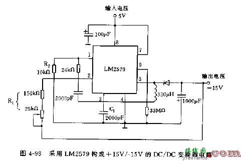 LM2579构成的升降压稳压器及变换器电路图  第4张