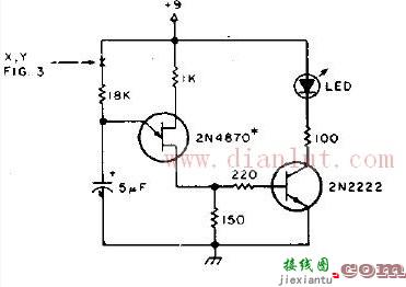 由2N2222晶体管构成的指示装置电路  第1张