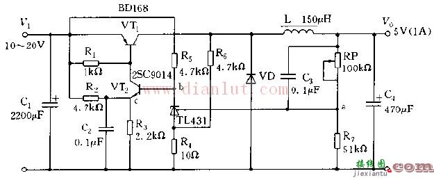 TL431组成的5V,1A开关稳压电源电路  第1张