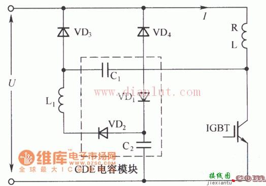 IGBT无损吸收网络电路原理图  第1张