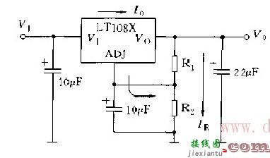 可调式LT108X的基本应用电路图示意图  第1张