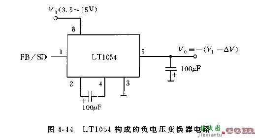 LT1054构成的转换器及稳压器电路图  第1张