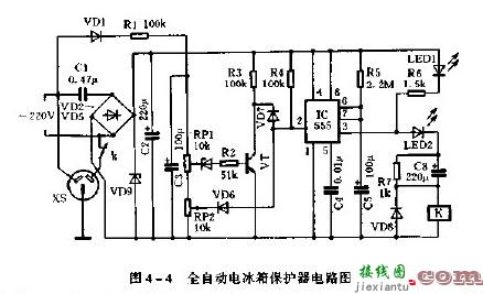 全自动电冰箱保护器电路  第1张