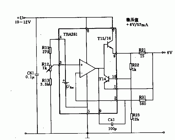 TBA281/723构成的稳压电路图  第1张