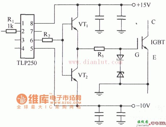 由集成电路TLP250构成的电路原理图  第1张