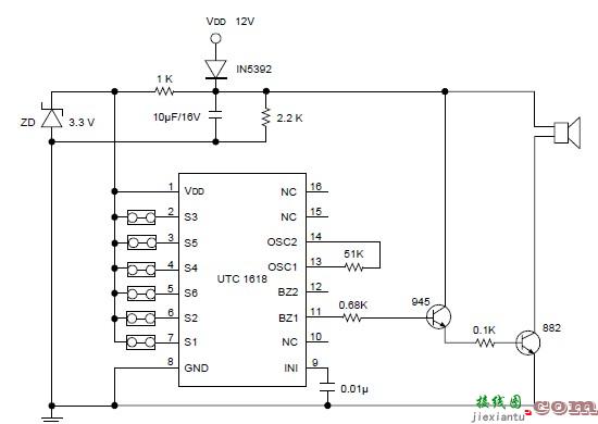 UTC1618报警电路  第1张