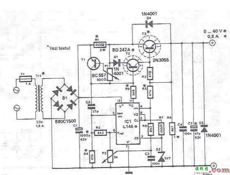 40v可调电源带L146 LM723电路  第1张