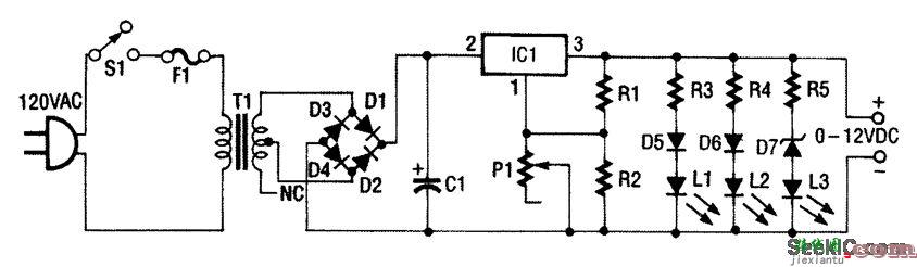 0到12V 1A可变电源电路
  第1张