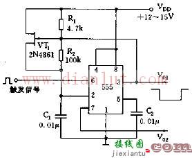 两路输出负向定时脉冲电路原理图  第1张