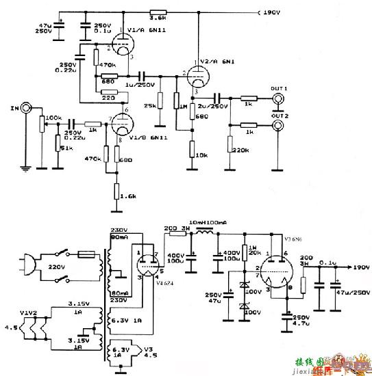 电子管小功放的制作电路原理图原理  第1张