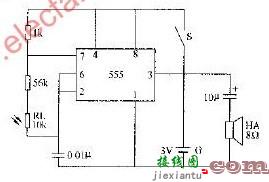 555构成的光照变音电路图  第1张