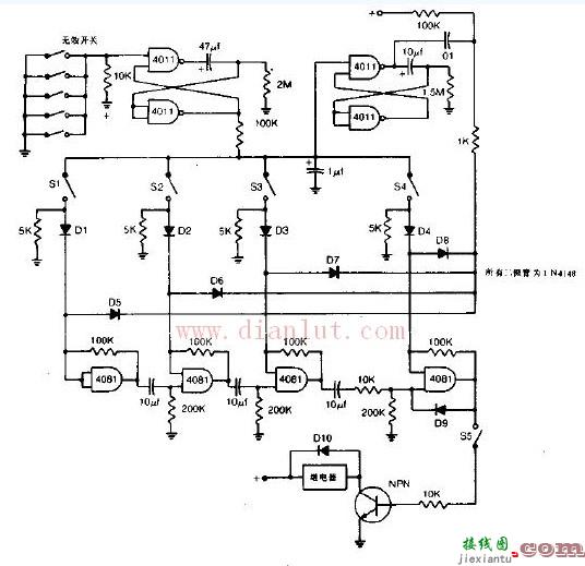 关于电子组合锁电路图  第1张