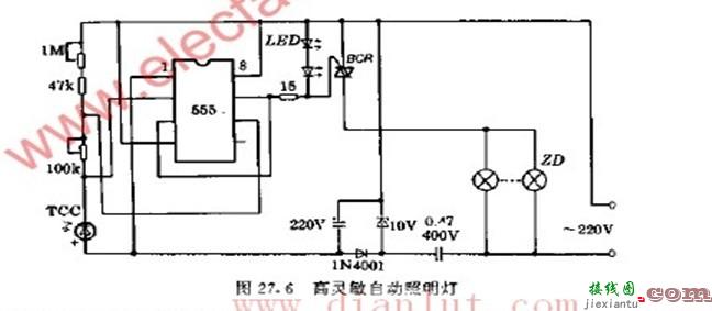 高灵敏自动照明灯电路解析  第1张