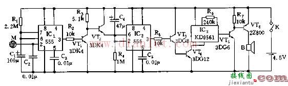 基于555定时器构成门锁报警器电路  第1张