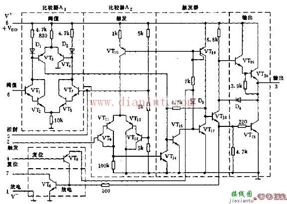 介绍CA555时基电路的内部等效电路  第1张