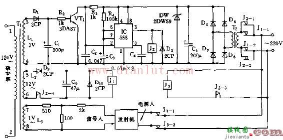 运用555电路的音响器音遥控开关电路  第1张