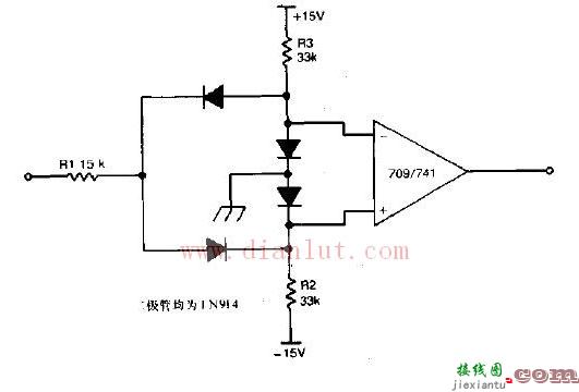 典型的双极限比较器电路图  第1张