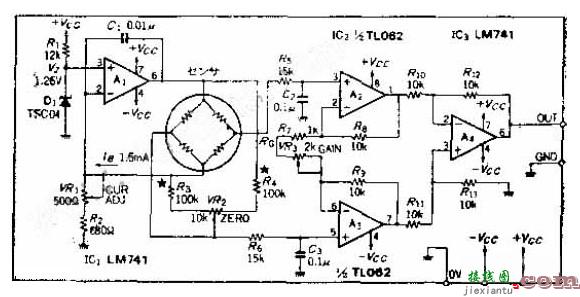 电桥式的传感器驱动电路图  第1张