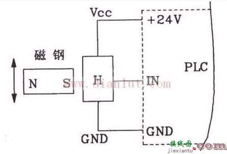 霍尔接近开关用于数控机床PLC的电路  第1张