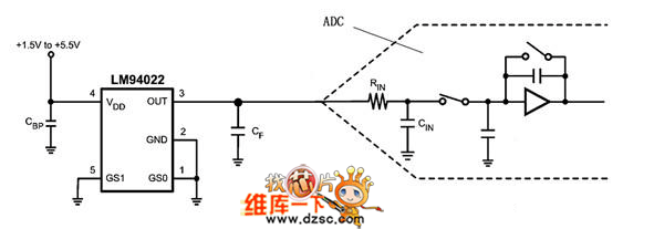 lm94022与adc接口电路图  第1张