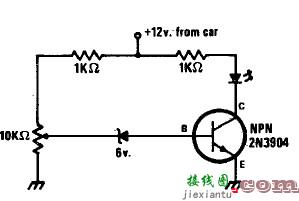 简单的低态汽车电池指示电路  第1张