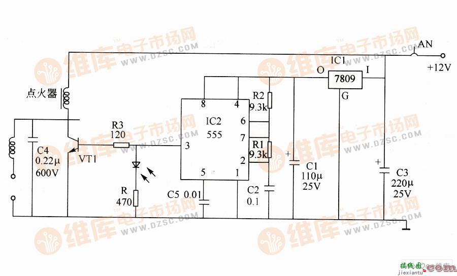 汽车电子点火器电路图  第1张