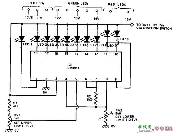 使用LM3914的汽车电池监视器  第1张