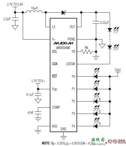 PWM LED驱动电路MAX6948B  第1张