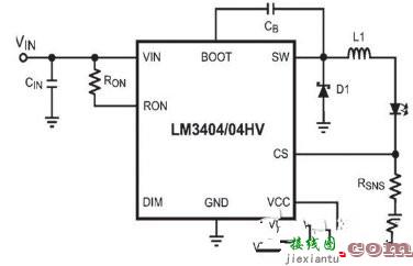 适用于中小功率 LED 光源的恒流驱动芯片 LM3404 介绍（内部电路及典型应用电路图）  第2张