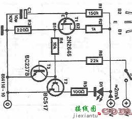 使用晶体管的LED闪光灯电路图  第1张