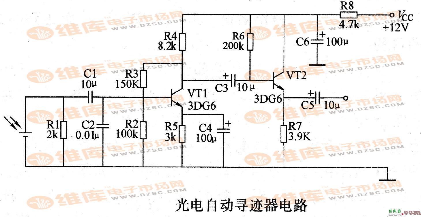 光电自动寻迹器电路  第1张