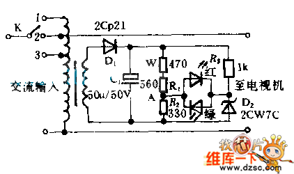 采用发光二极管的Tv电摄监测电路图  第1张