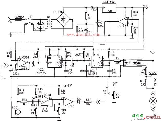 婴儿室自动调光器电路原理  第1张