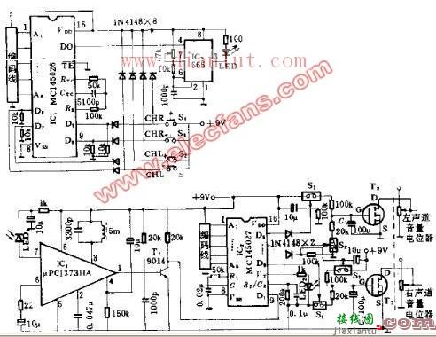 基于双声道的红外音量遥控电路  第1张