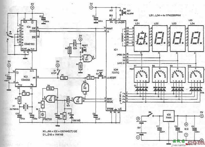 使用 CMOS 的带显示电子项目的电子定时器  第1张