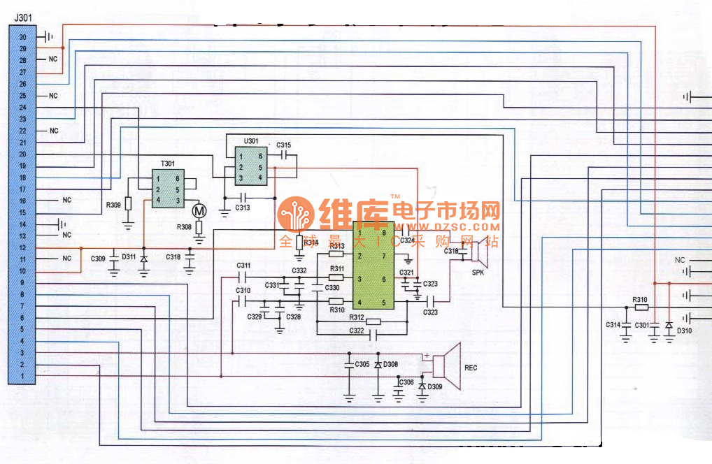 迪比特5689型手机排线电路原理图  第1张