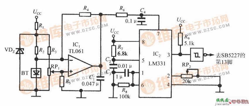 由SB5527构成的温度检测电路图  第1张