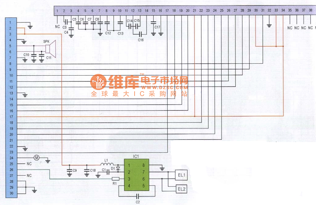 LG510型手机排线电路原理图  第1张